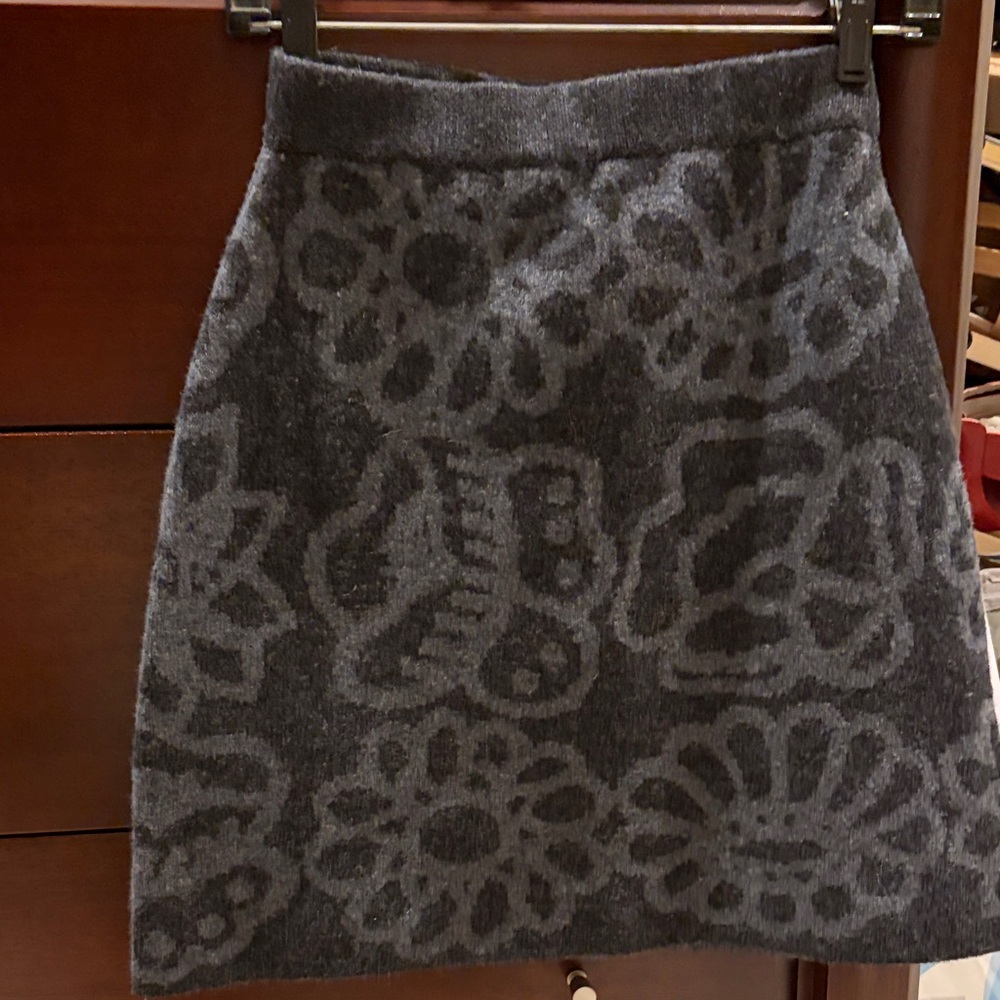 NWT Marimekko Uniqlo Charcoal Gray Wool mini skirt - XS